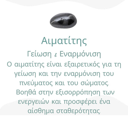 Βραχιόλι «Ουράνιο Μάτι» με Λαμπραδορίτη και Αιματίτη